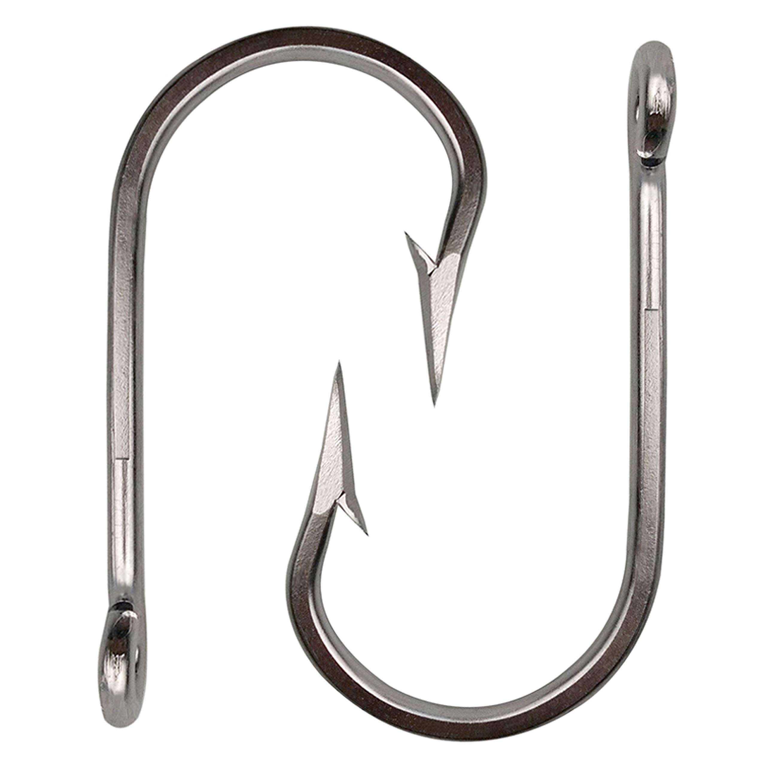 Big Game Fishing Hooks - Stainless Steel Forged Ringed 10Pcs for Tuna & Southern Fish