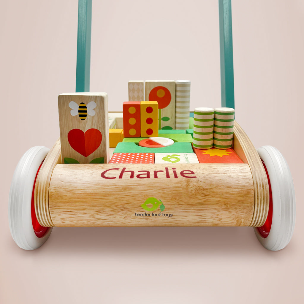 Personalized Classic Wooden Baby Block Walker - Perfect for First Steps, Learning & Playtime - Ideal Gift for Toddlers & Infants