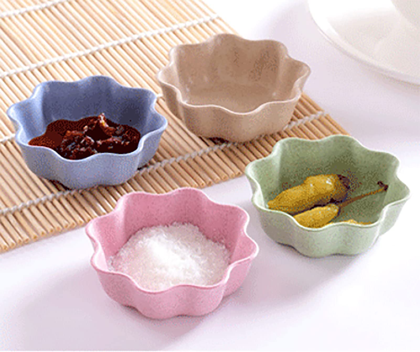 8-Piece Small Soy Sauce Dipping Bowls Set - Eco-Friendly Wheat Straw Mini Appetizer Plates for Sushi, Dumplings & Asian Cuisine | Perfect for Restaurants, Home Dining & Party Serving
