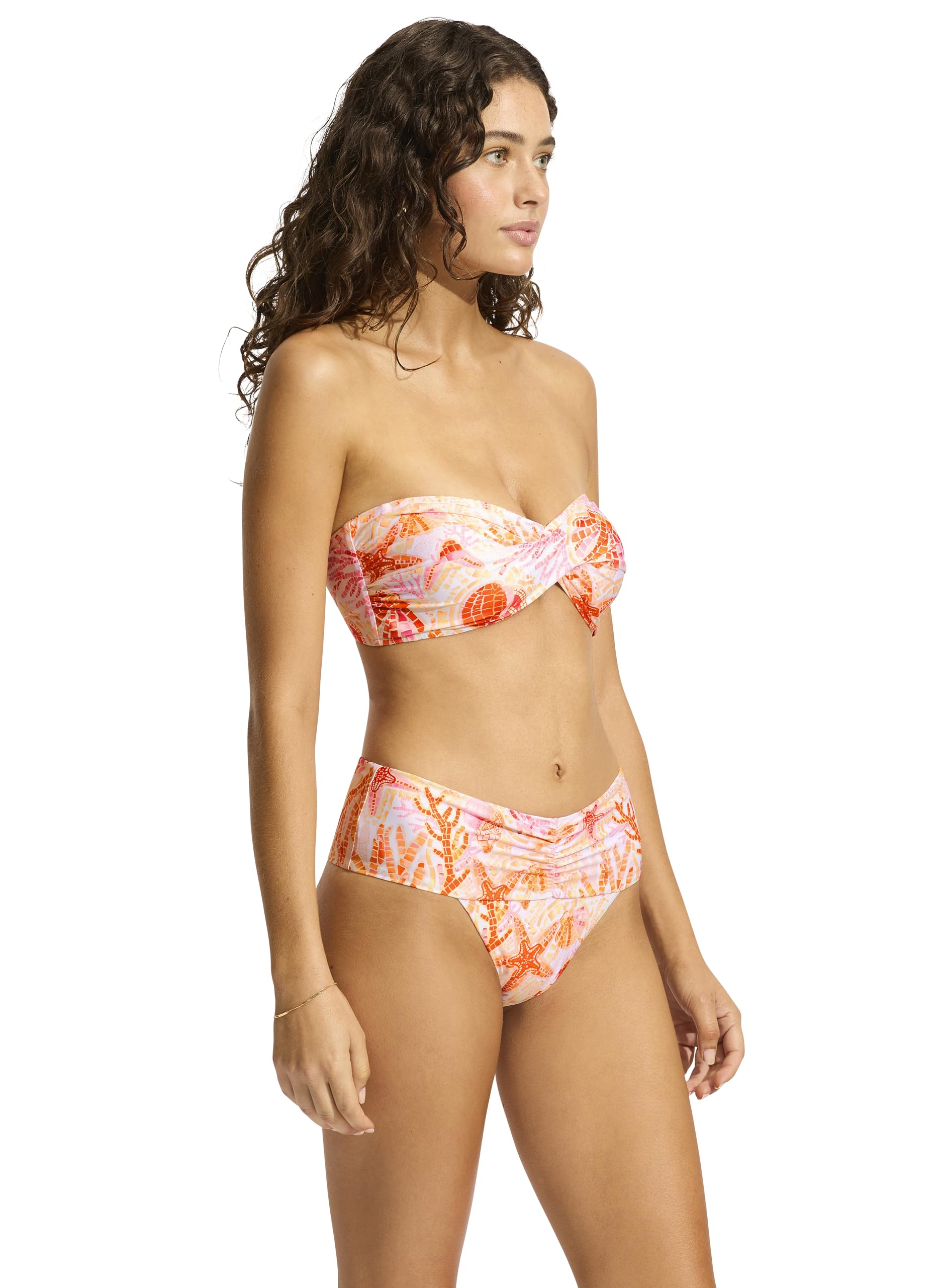 Seafolly Women's Twisted Bandage Bikini Top & Bottom Set - High Waist Swimwear for Beach, Pool & Summer Vacation