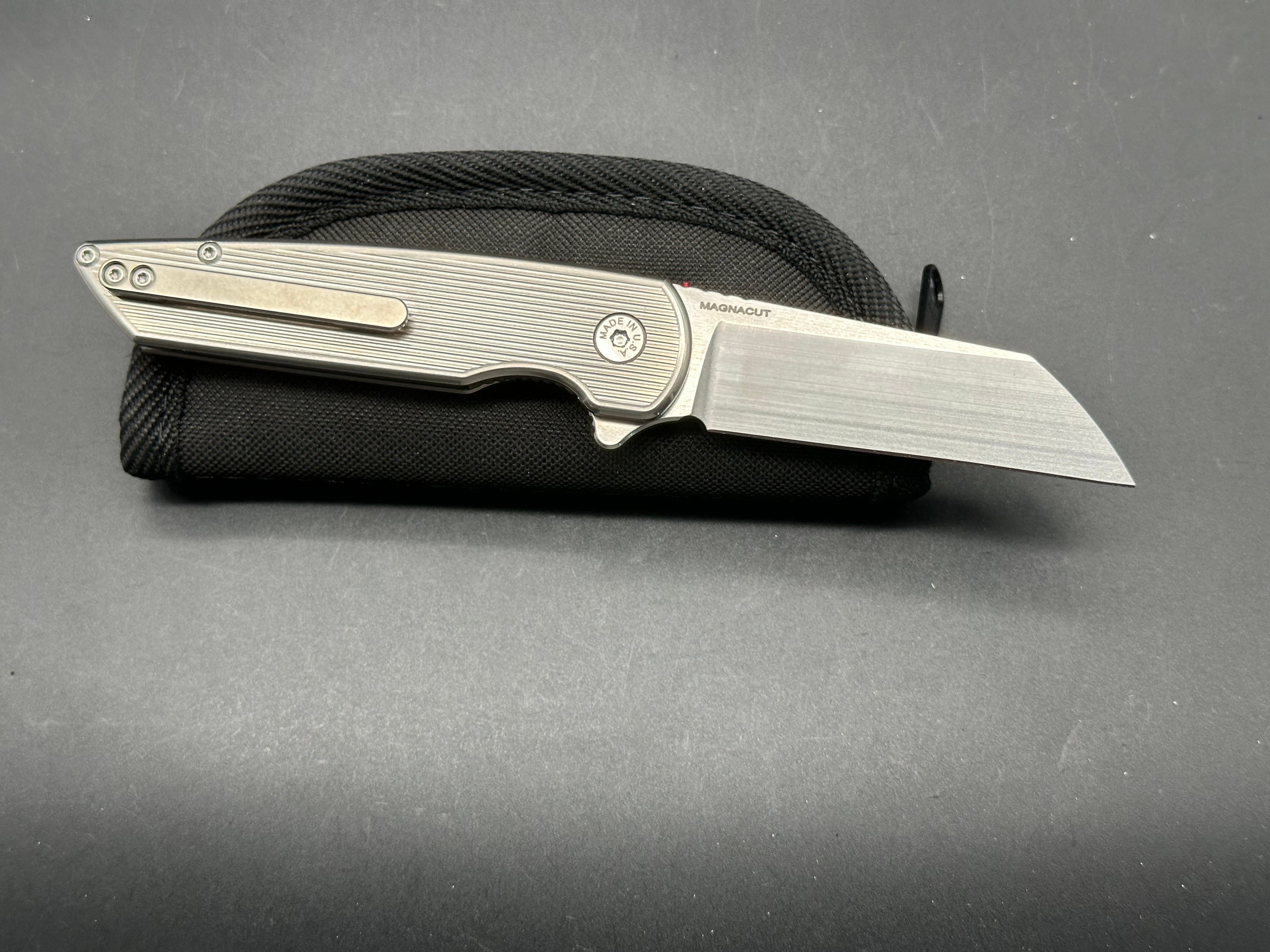 American Blade Works Model 2 Titanium Folding Knife with MagnaCut Steel - Perfect for EDC, Outdoor Adventures & Survival Gear
