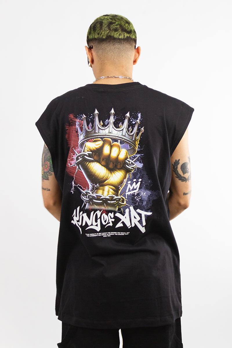 Musculosa King Of Art Mullet KOA Nero 1A - Premium Fitness & Bodybuilding T-Shirt for Gym Workouts, Weightlifting & Athletic Performance