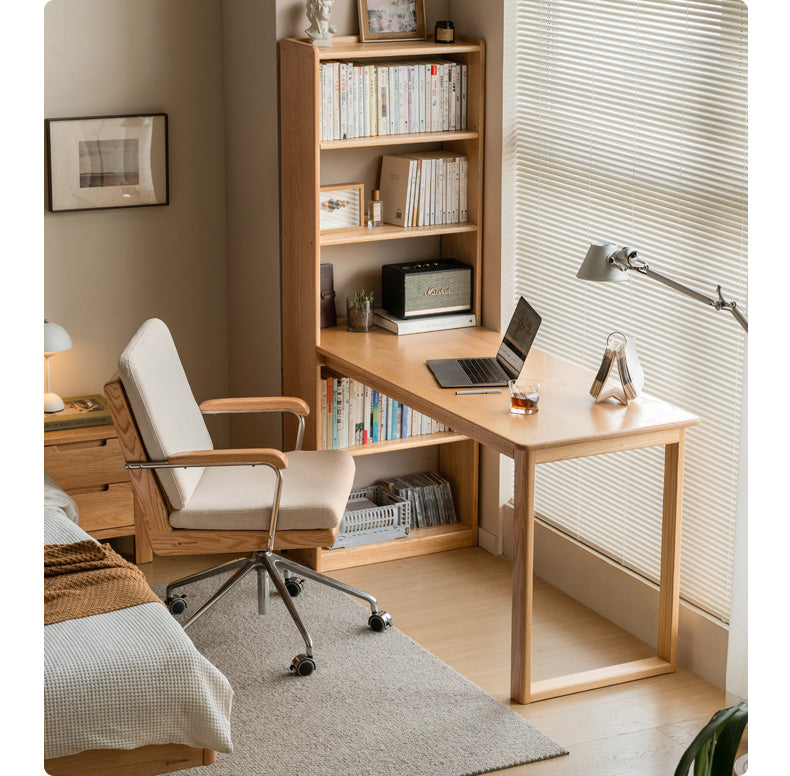 Premium Oak Solid Wood Office Chair with Lumbar Support - Ergonomic Design for Home & Office Workspaces, Conference Rooms, and Study Areas