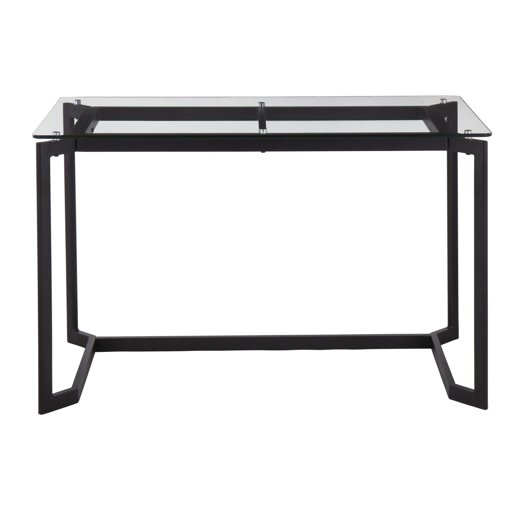 LumiSource Masters Glass Desk - Modern Home Office & Gaming Desk, Small Black Computer Desk for Bedroom, Mid Century Style Workspace | Perfect for Remote Work, Online Classes & Compact Spaces