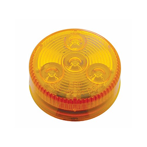 United Pacific Amber 2 Inch Round 4 LED Trailer Semi Truck Side Marker Clearance Light Kit with Grommet - Heavy Duty Waterproof Lights for Commercial Trucks, Trailers & RVs (DOT Compliant)