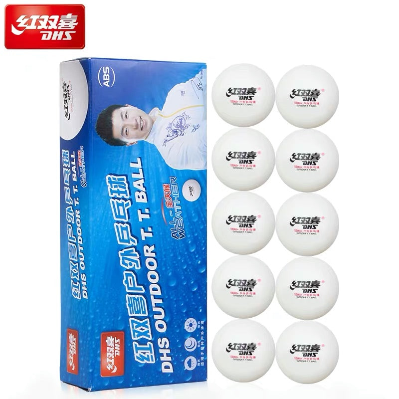 Premium DHS OD40+ Outdoor Table Tennis Balls (White) - Professional Ping Pong Balls for Outdoor Play, Training & Backyard Games