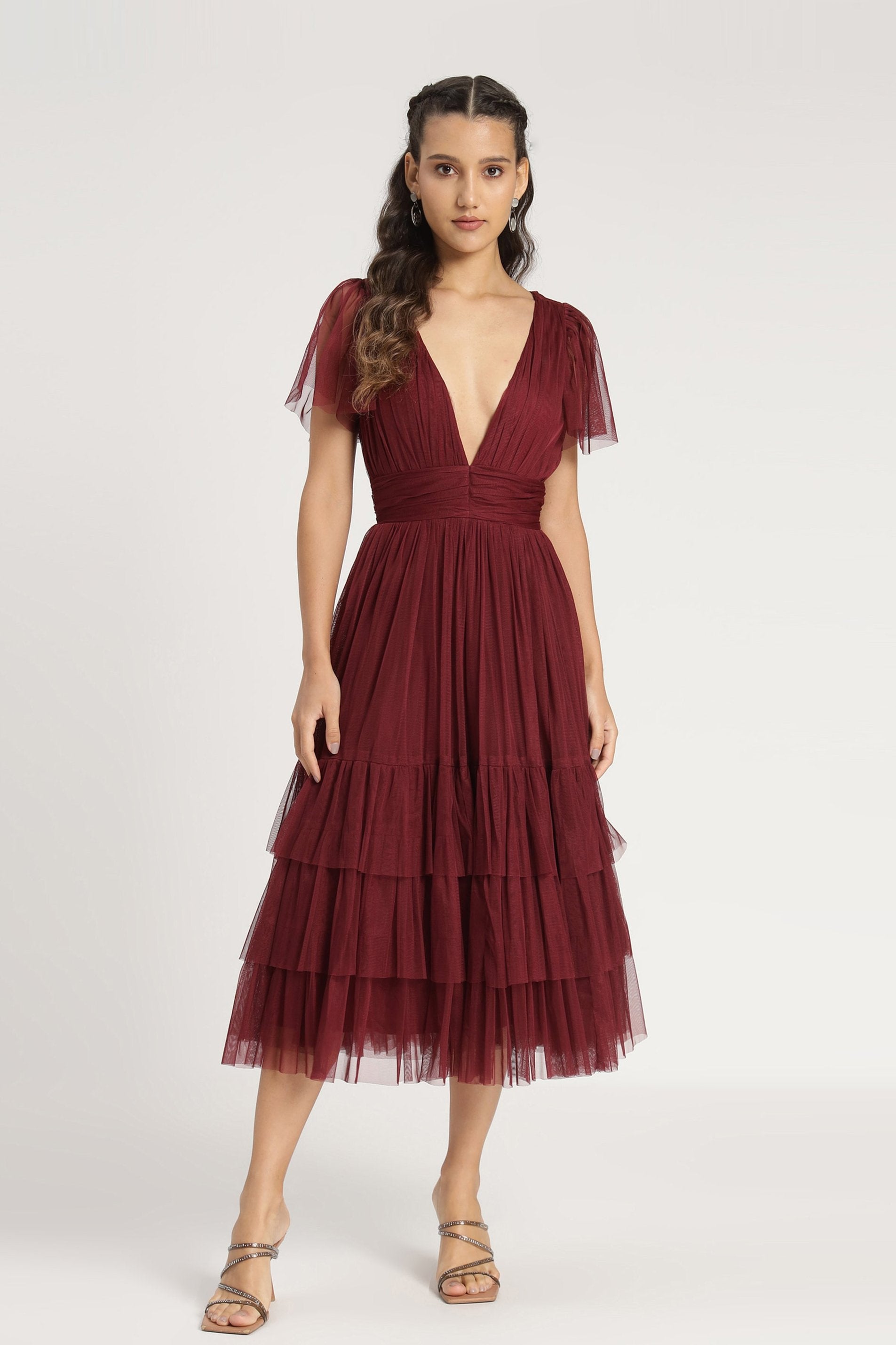 Elegant Madison Burgundy Bridesmaid Dress - A-Line Floor-Length Formal Gown for Weddings, Prom & Special Occasions