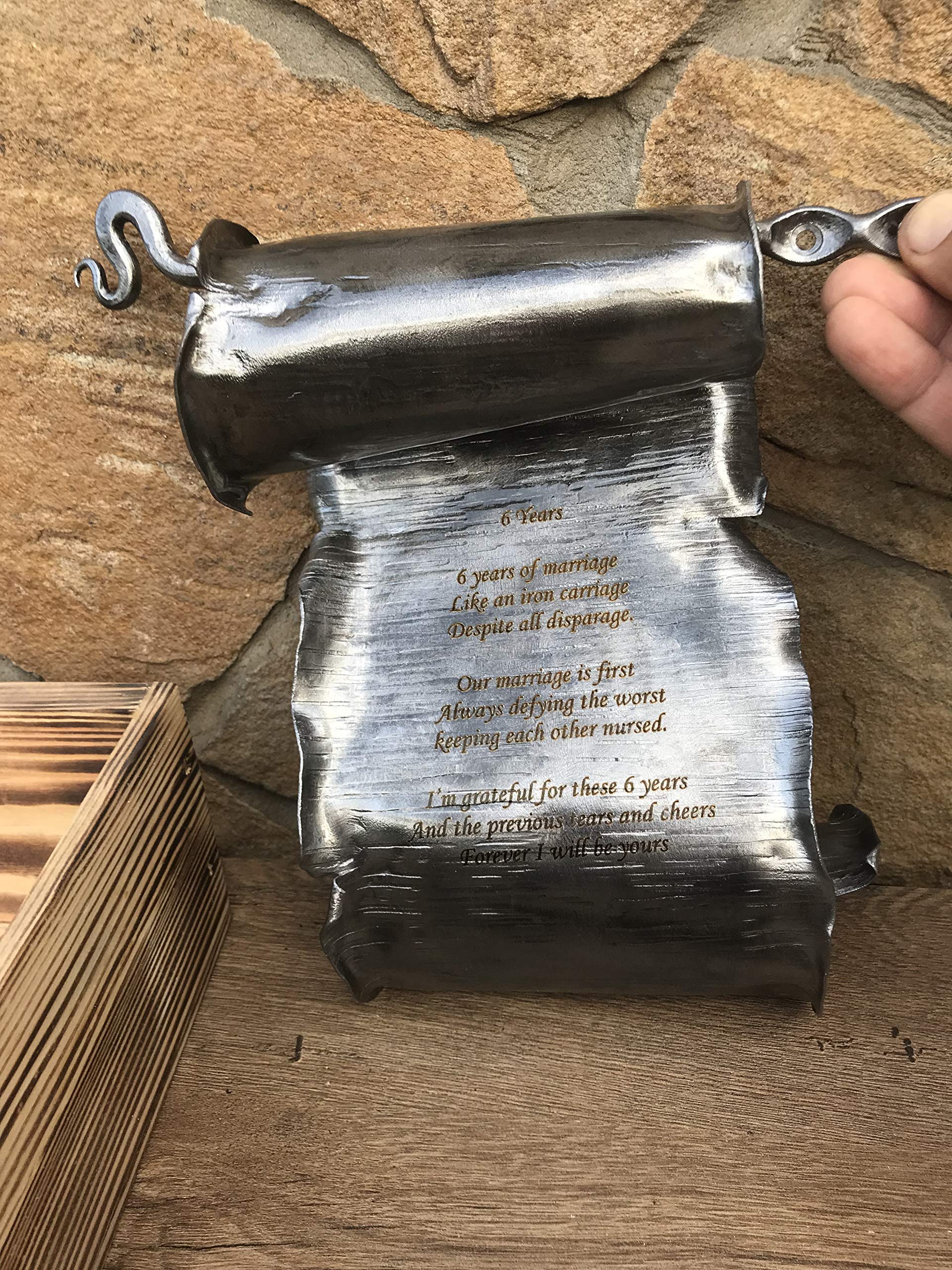 Elegant Iron Scroll - Unique 6th Anniversary Gift for Couples, Iron Wedding Anniversary Present for Him & Her - Perfect for Home Decor, Office Desk, or Romantic Keepsake