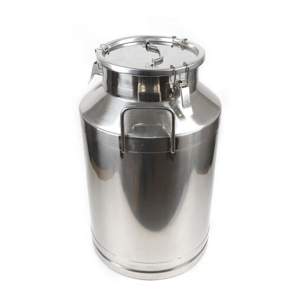 LOYALHEARTDY 15.85 Gallon (60L) Stainless Steel Milk Can & Wine Pail with Airtight Sealed Lid - Food Grade Storage Container for Milk Transport, Fermentation, Bulk Liquid Storage - Perfect for Dairy Farms, Wineries & Home Brewing