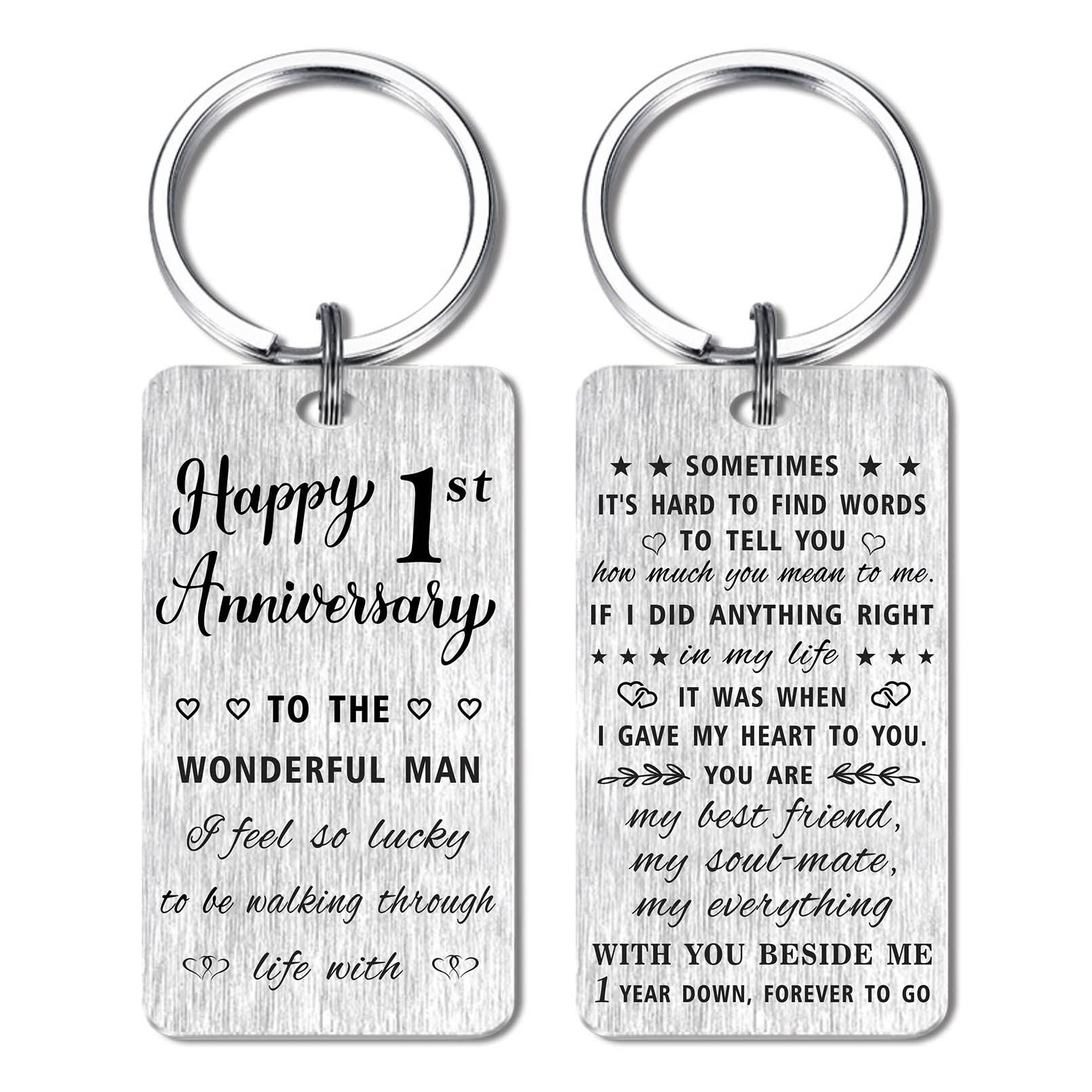 HYHYDHP 1 Year Anniversary Keychain - Romantic Wedding Gift for Husband or Wife - Perfect 1st Anniversary Present for Couples - Ideal for Anniversaries, Valentine's Day & Special Occasions