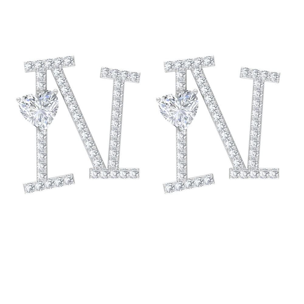 Personalized Diamond Initial Earrings A-Z | 14K Solid Gold Screw Back Stud Earrings for Women | Perfect for Birthdays, Anniversaries & Everyday Elegance