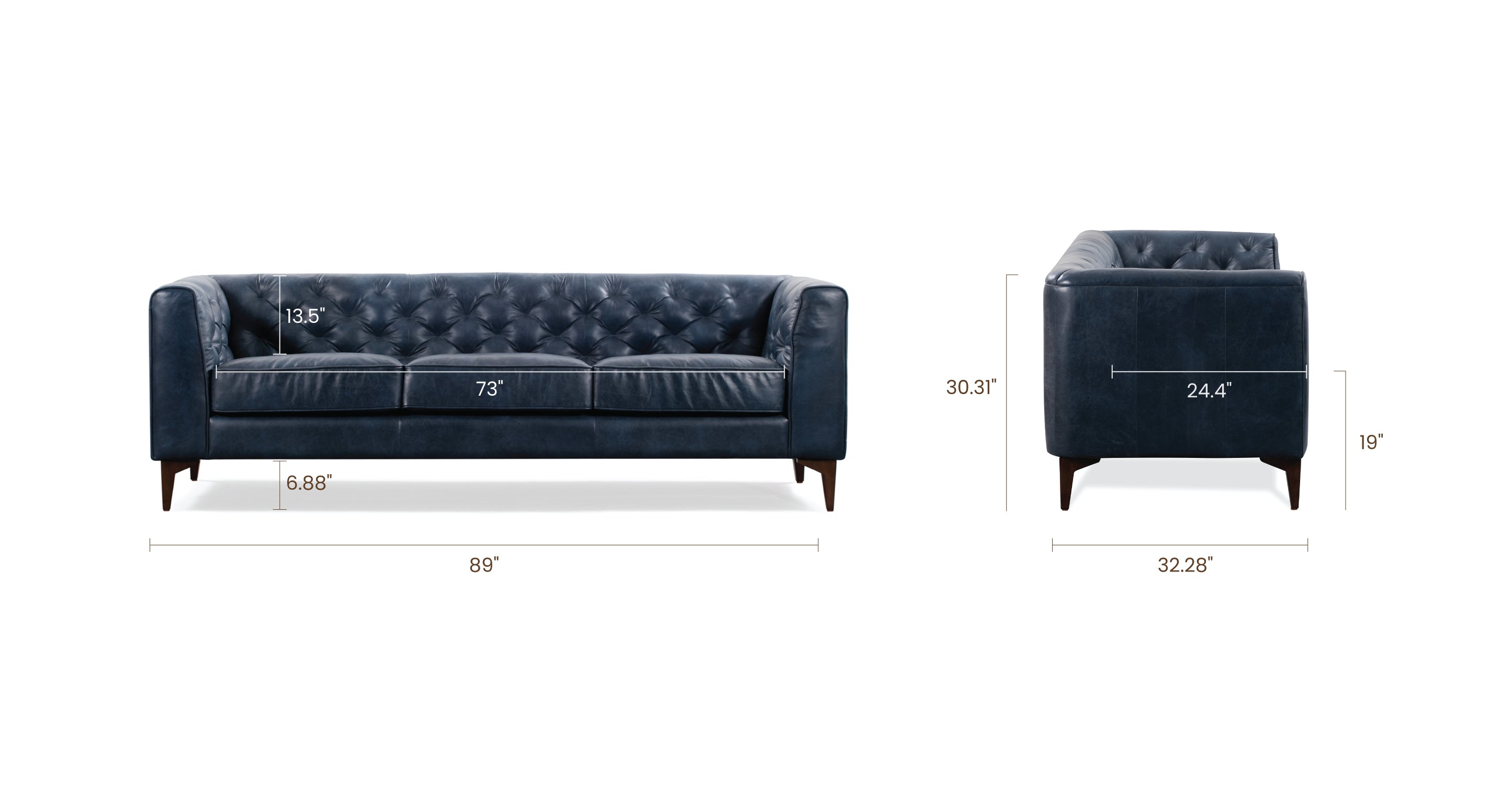 Essex Sofa - Modern Comfortable Couch for Living Room, Lounge & Office - Upholstered Fabric Sectional with Sturdy Frame - Perfect for Relaxing, Entertaining & Small Spaces