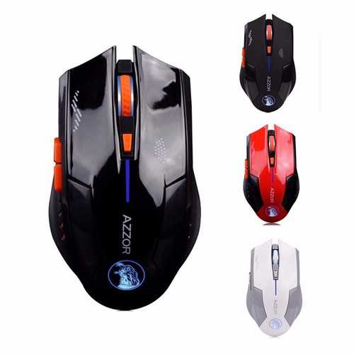 Azzor Wireless Gaming Mouse 2400DPI 2.4GHz Ergonomic Rechargeable Silent Laser Mouse for PC Laptop - Perfect for Office Work, Gaming & Travel Use