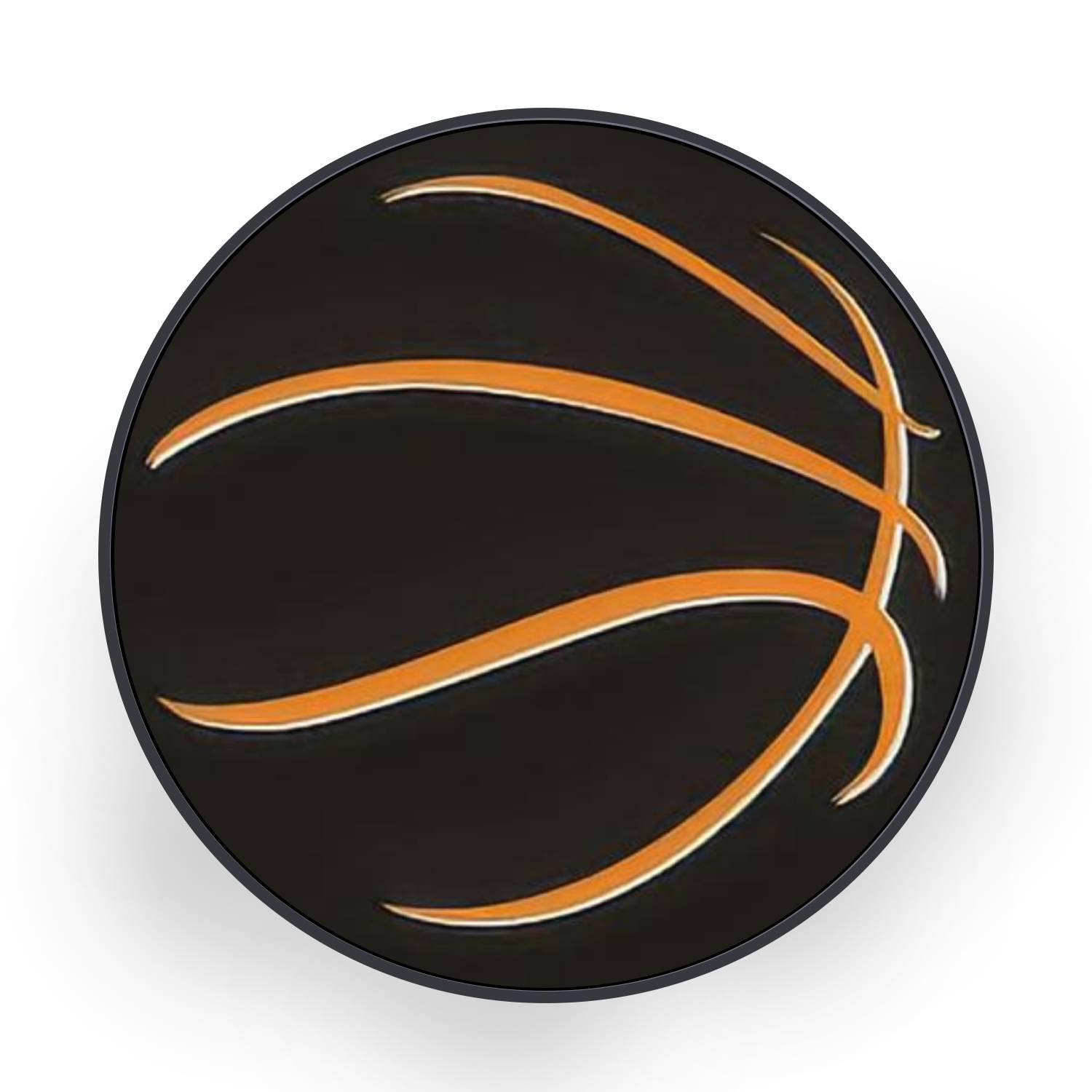 Hand-Painted Basketball Silhouette Round Canvas Wall Art - Ready to Hang with Black Frame (32 Inch) - Perfect for Bedroom & Living Room Decor - Ideal for Sports Fans & Home Office Wall Decor