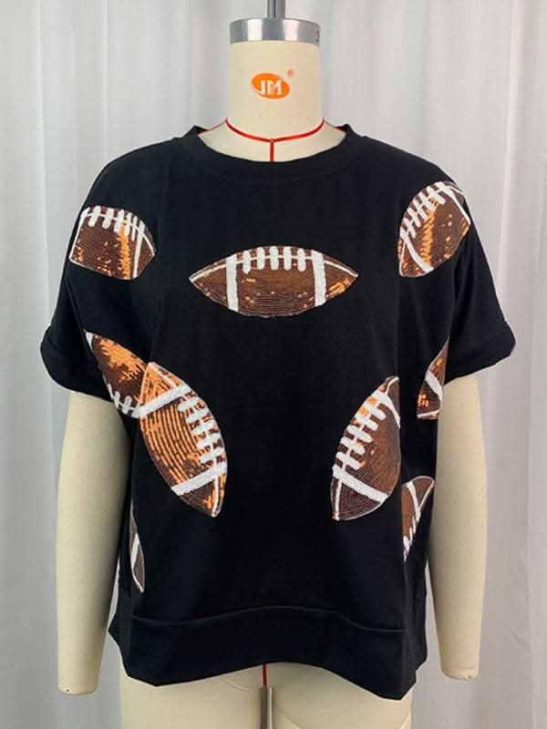 Sparkly Sequin Pullover T-Shirt for Women - Summer Casual Top with Glitter Details - Perfect for Parties, Beach Outings & Date Nights