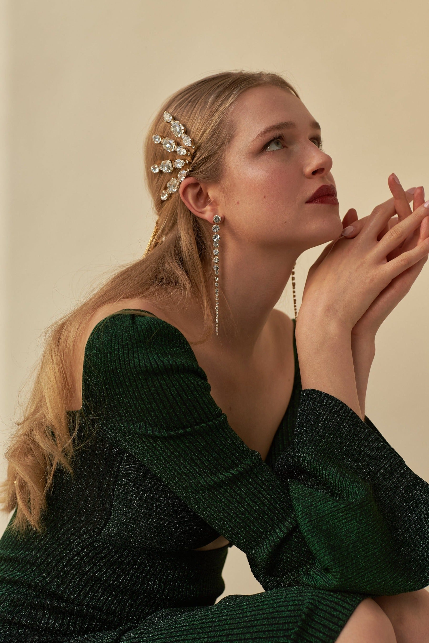 Elegant Crystal Spine Earrings for Women - Dainty & Hypoallergenic Jewelry - Perfect for Parties, Weddings & Everyday Wear