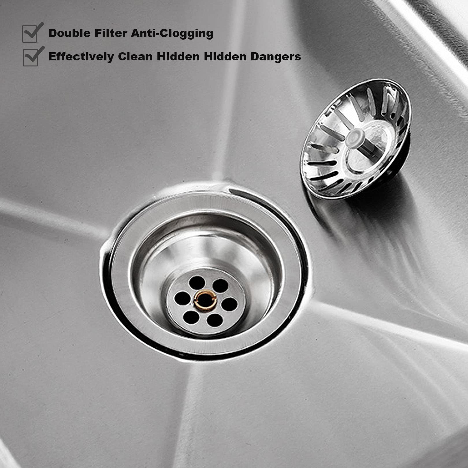 Premium 304 Stainless Steel Commercial Kitchen Sink with Faucet - Heavy Duty Free Standing Single Bowl Design with Strainer & Drain Pipe - Ideal for Restaurants, Food Trucks & Catering Businesses