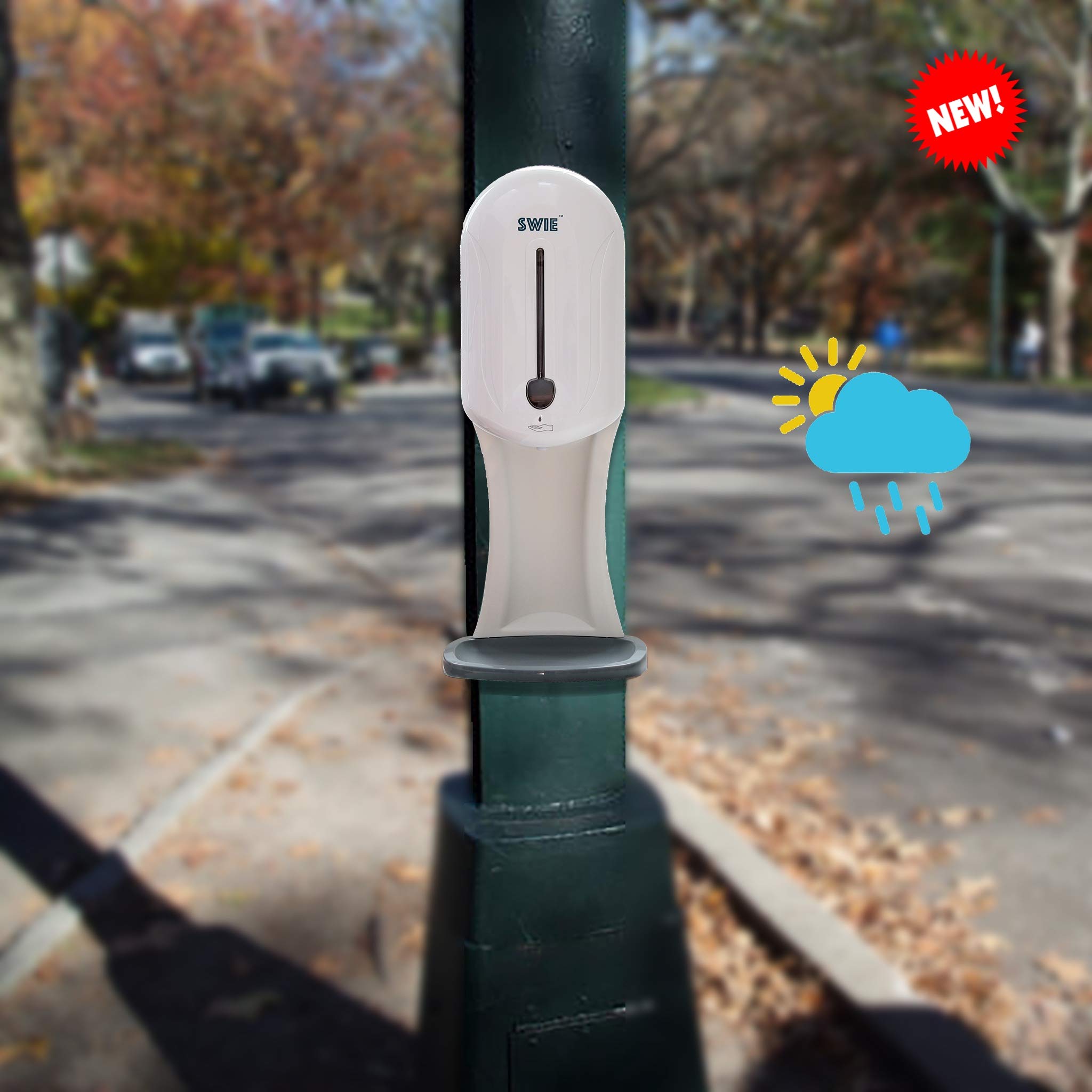 All-Weather Wall Mounted Hand Sanitizer & Soap Dispenser - Indoor/Outdoor Use for Home, Office, Restaurant, and Public Spaces