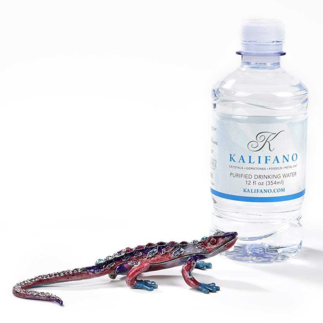 KALIFANO Handmade Jewelry Box for Women - Swarovski Crystal & Gemstone Lizard Design, Earring Necklace Ring Organizer | Perfect for Gift, Travel & Vanity Storage