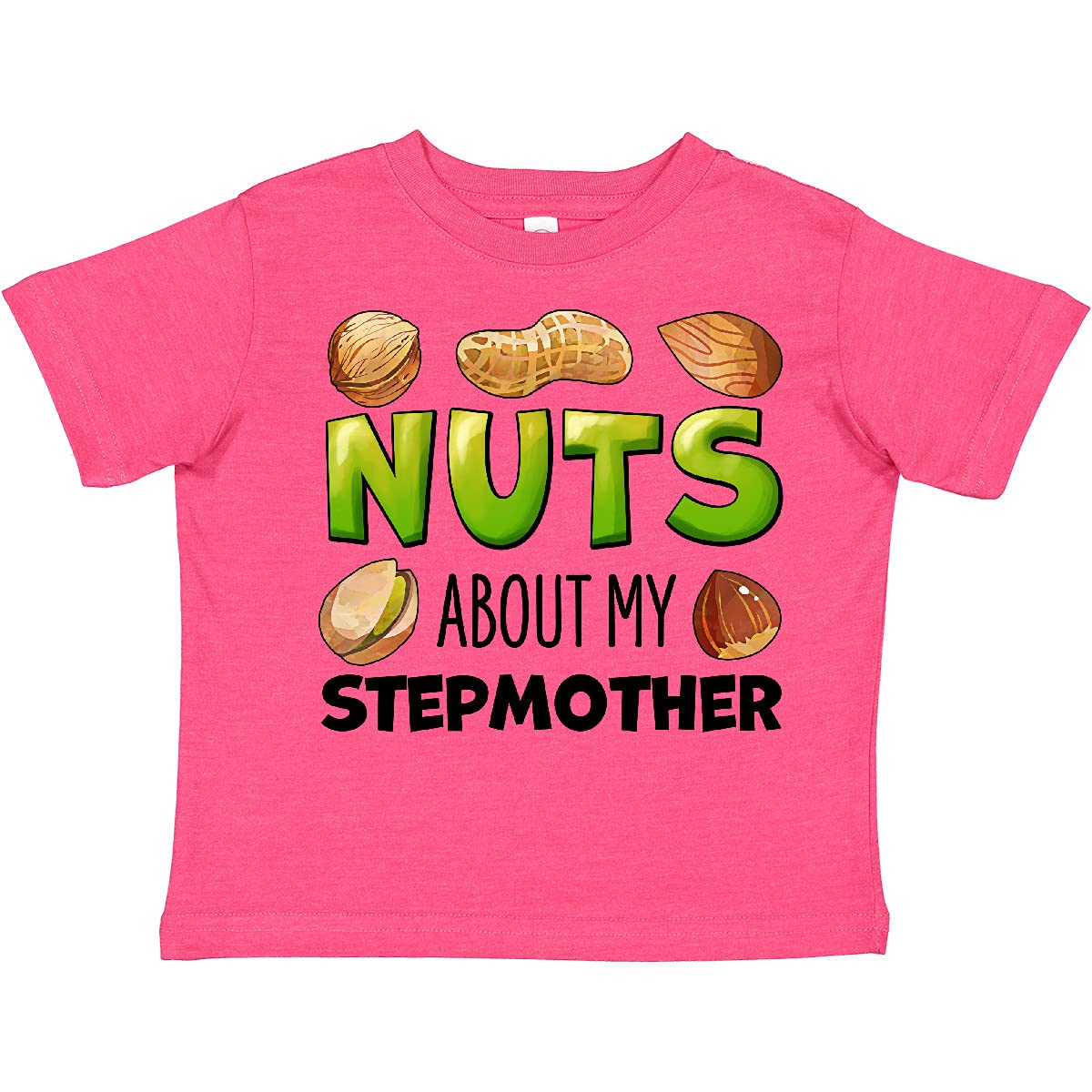 Inktastic 'Nuts About My Stepmother' Peanut Almond Pistachio Toddler T-Shirt - Cute Funny Family Gift for Stepmom Appreciation Day & Mother's Day