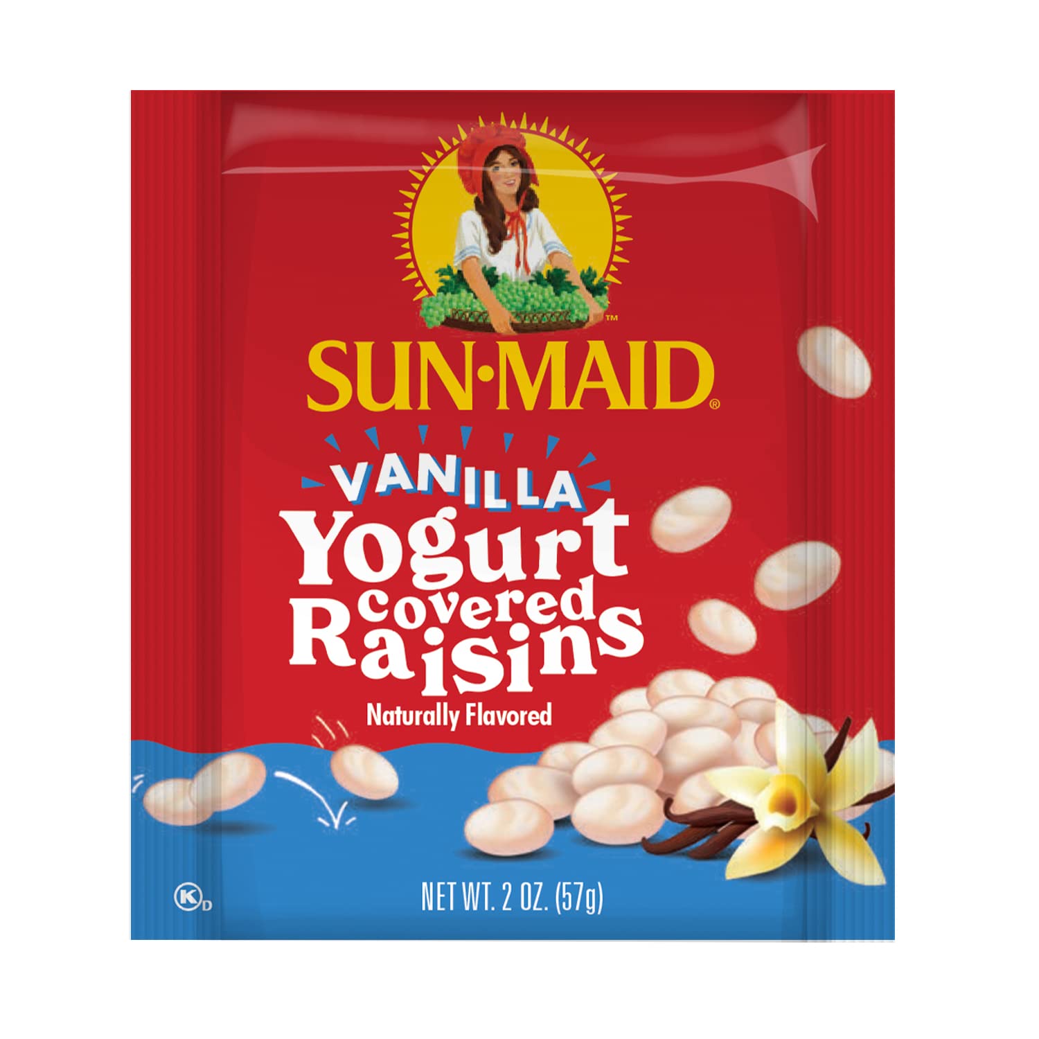 Sun-Maid Vanilla Yogurt Coated Raisins - 80 Pack (0.5 oz Each) | Healthy Yogurt Covered Dried Fruit Snacks | Perfect for School Lunches, Office Snacks & On-the-Go Energy Boost