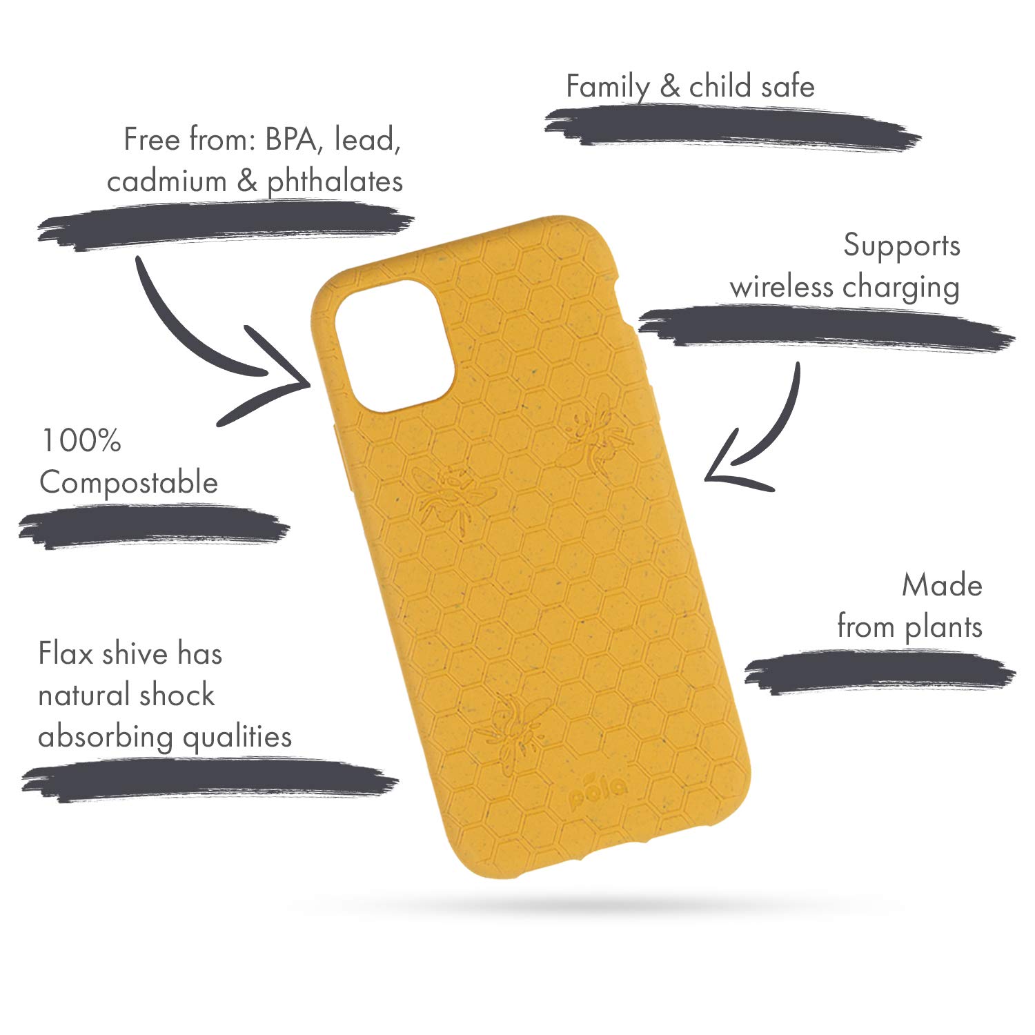 Pela Eco-Friendly Compostable Phone Case for iPhone 6+/6s+/7+/8+ - Phthalate & BPA Free, Precise Fit for Charger, Speakers, Volume & Power Buttons - Plus Seashell Design - Perfect for Outdoor & Daily Use