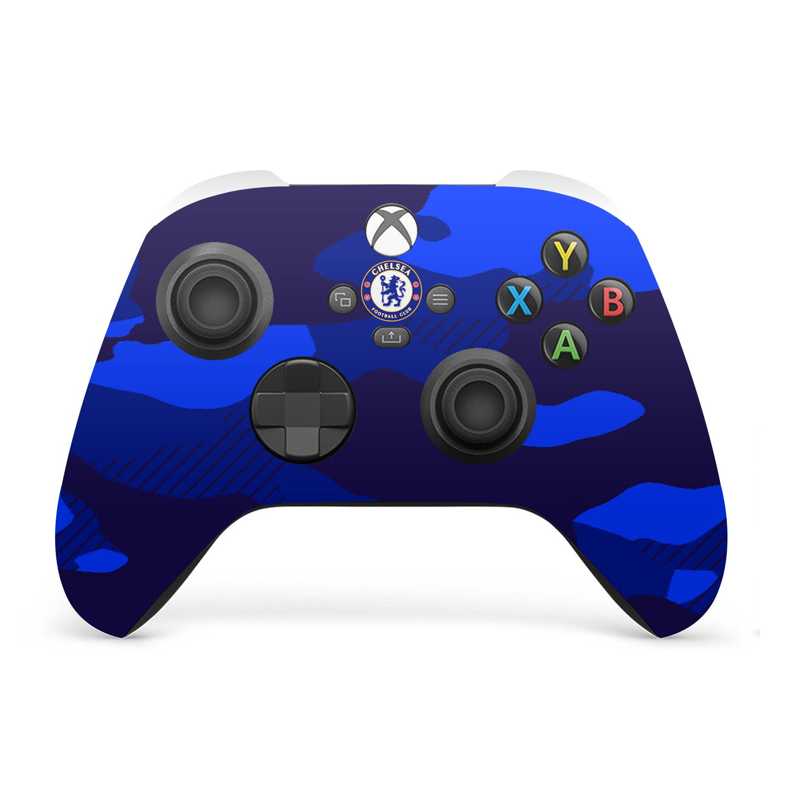 Officially Licensed Chelsea FC Camouflage Vinyl Sticker Skin for Xbox Series X/S Controller - Durable Gaming Decal for Football Fans & Gamers - Perfect for Customizing Controllers, Protecting Devices & Showing Team Spirit