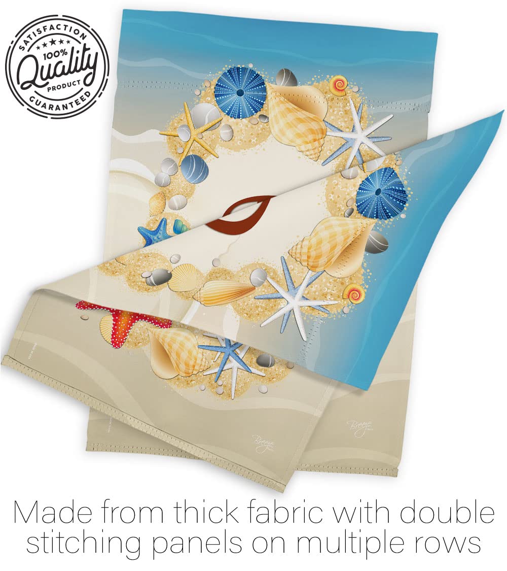 Coastal Beach D Initial Garden Flag - Summer Decor for Outdoor & Patio