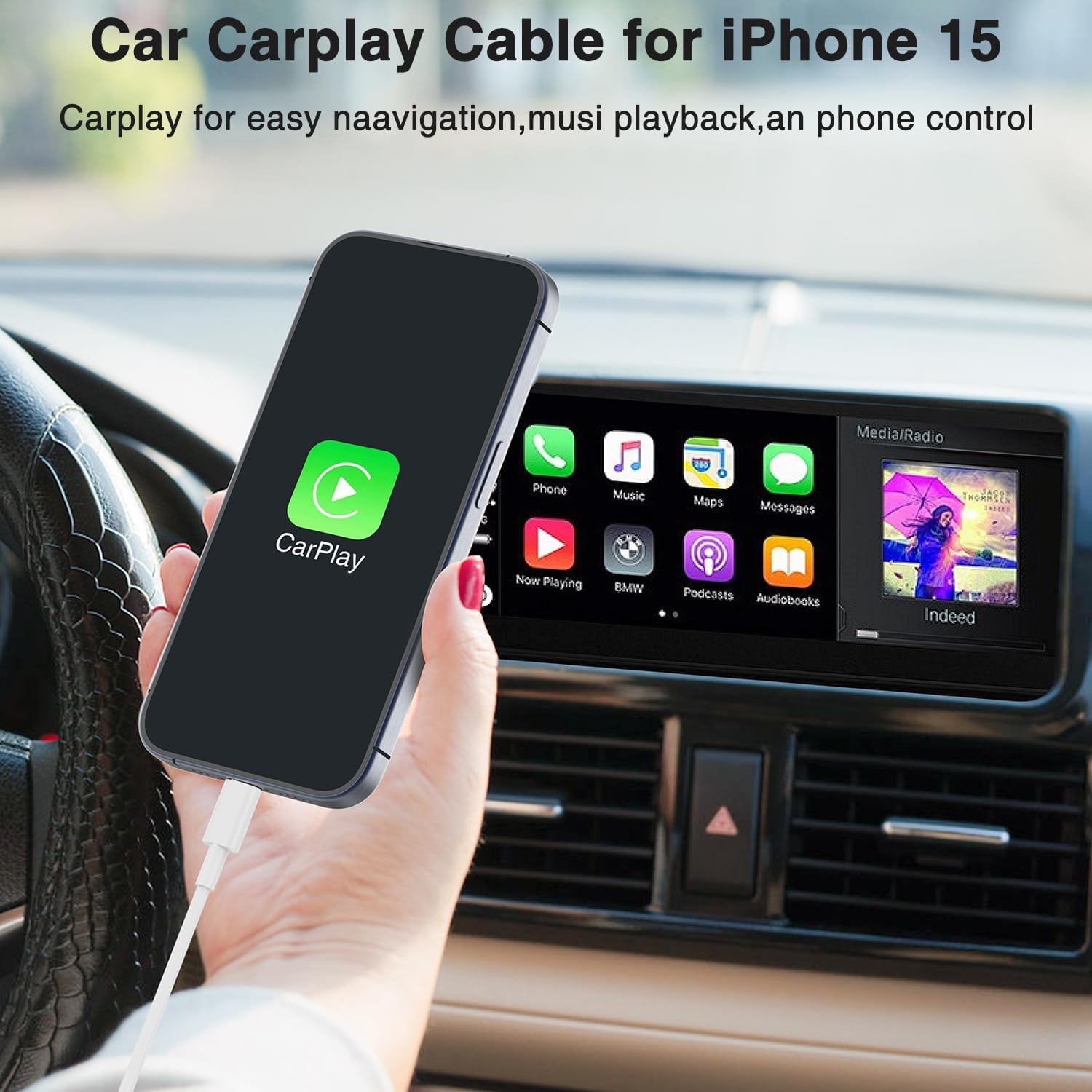 3FT/6FT USB A to USB C Fast Charging Cable for Apple iPhone 16/15 Pro/Pro Max/Plus - CarPlay Compatible Car Charger Adapter Cord for Google Pixel 9 - Perfect for Road Trips & In-Car Entertainment