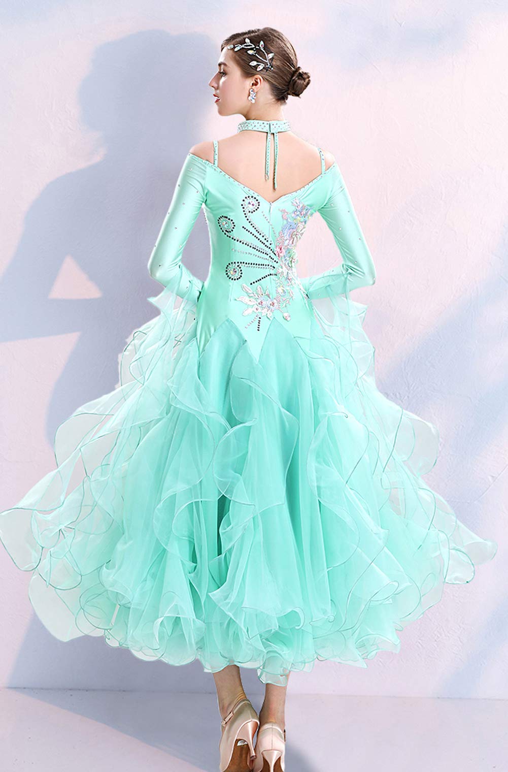 Elegant Ballroom Competition Dance Dress for Waltz & Tango - Professional Standard Latin Dress for Women - Perfect for Dance Competitions, Performances & Social Events