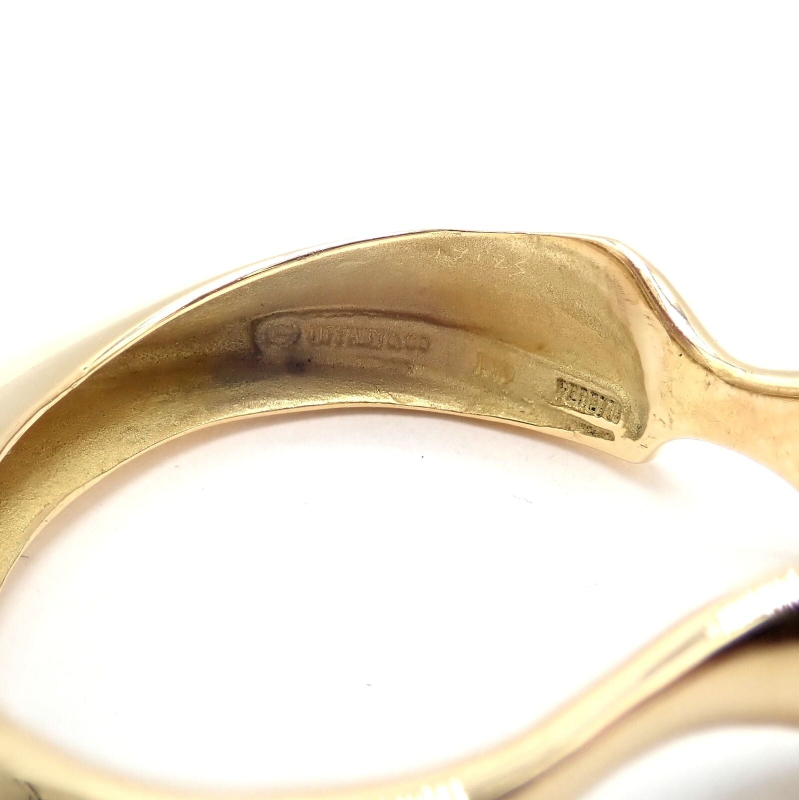 Authentic Vintage Tiffany & Co 18k Yellow Gold Peretti Lily Lobe Hoop Earrings for Women - Luxury Designer Jewelry Gift for Anniversary, Wedding & Special Occasions