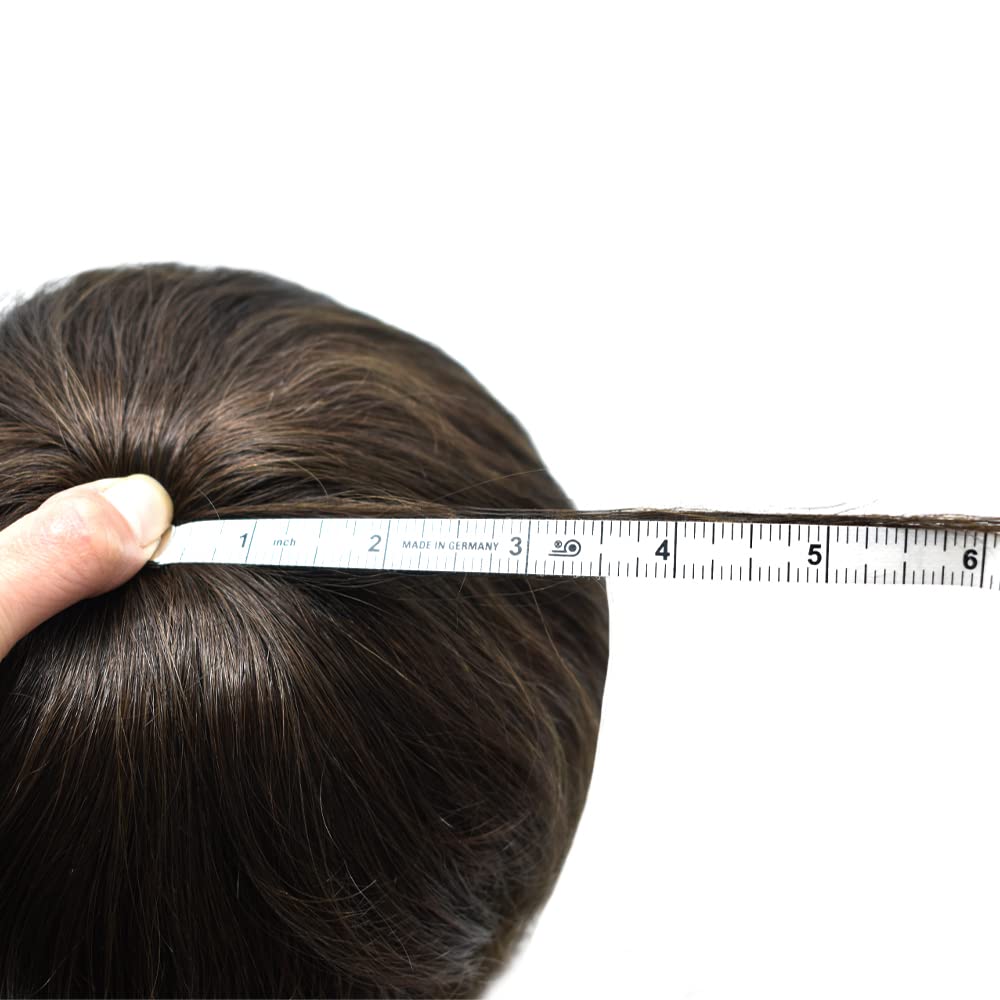 100% European Remy Human Hair Toupee for Men - Undetectable Hair Replacement System for Hair Loss (8''X10'', #2 Darkest Brown, 120% Medium Light to Medium Density) - Perfect for Daily Wear, Special Occasions & Confidence Boost