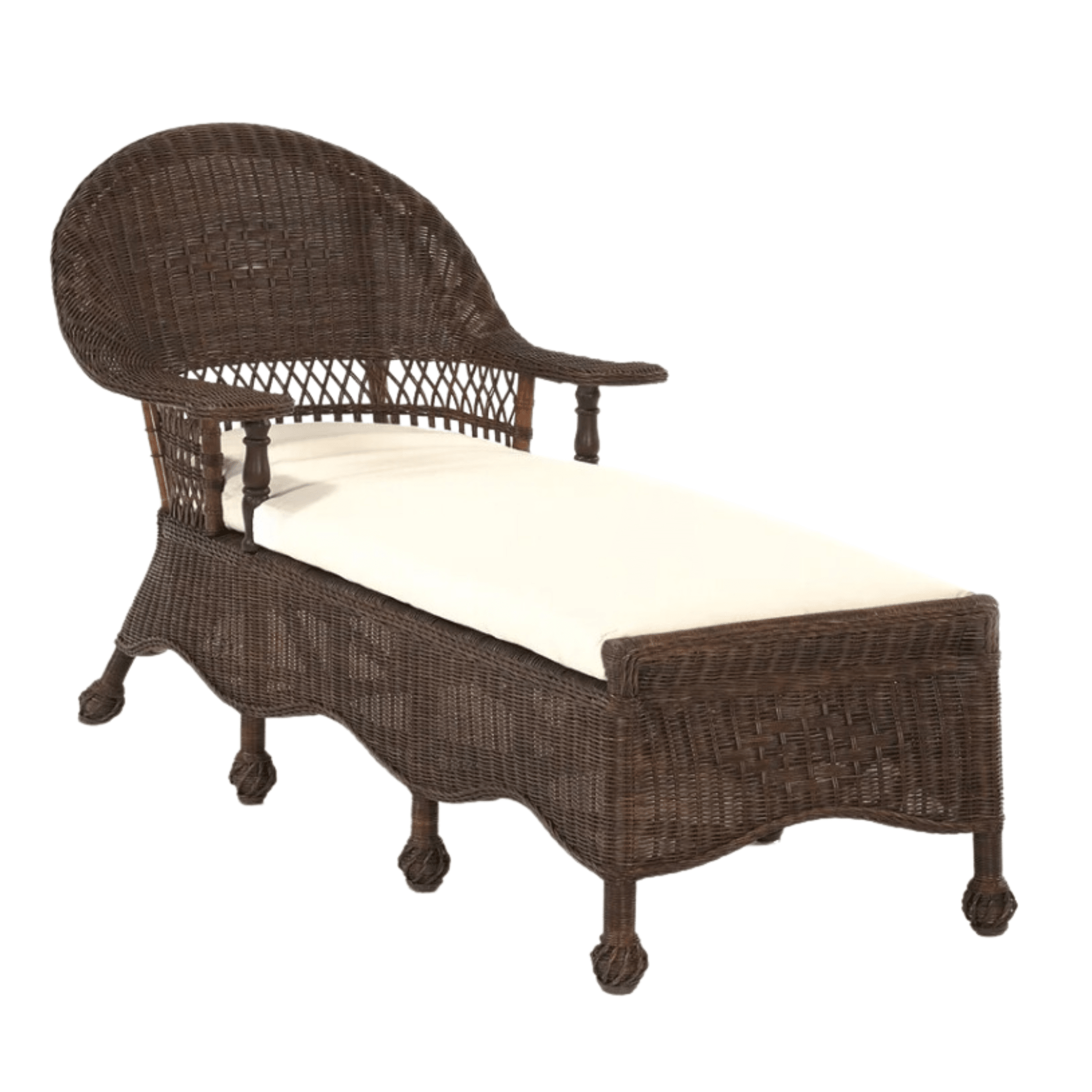 Premium Wicker Chaise Lounge for Beach House - Outdoor Patio Furniture, Poolside Relaxation & Coastal Decor - Perfect for Sunbathing, Lounging by the Pool or Seaside Getaways