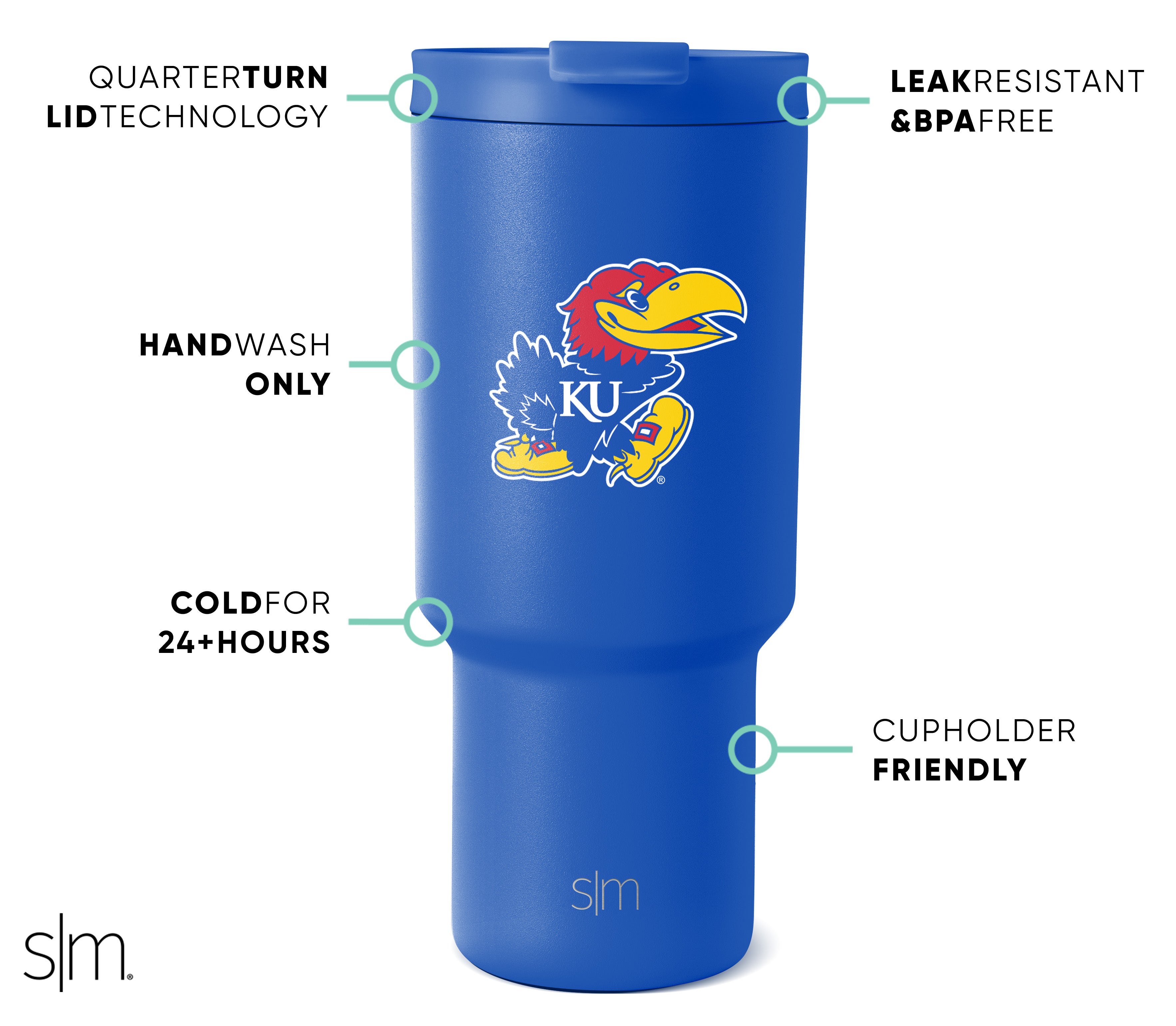 Collegiate Trek Tumbler - Insulated Stainless Steel Water Bottle with Lid - Perfect for School, Hiking & Outdoor Adventures
