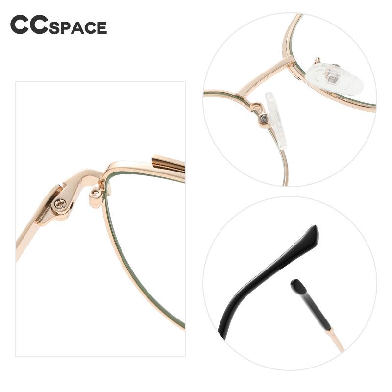 CCspace Women's Semi Rimless Square Cat Eye Glasses 55606 - Lightweight Alloy Frame for Reading, Work, and Fashion Accessories