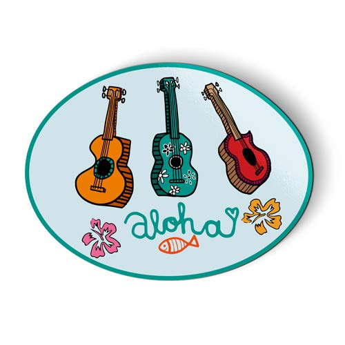 Hawaiian Aloha Ukulele Magnet - 3 Inch Car & Fridge Decorative Sticker - Perfect for Home, Office, Locker & Travel Accessories