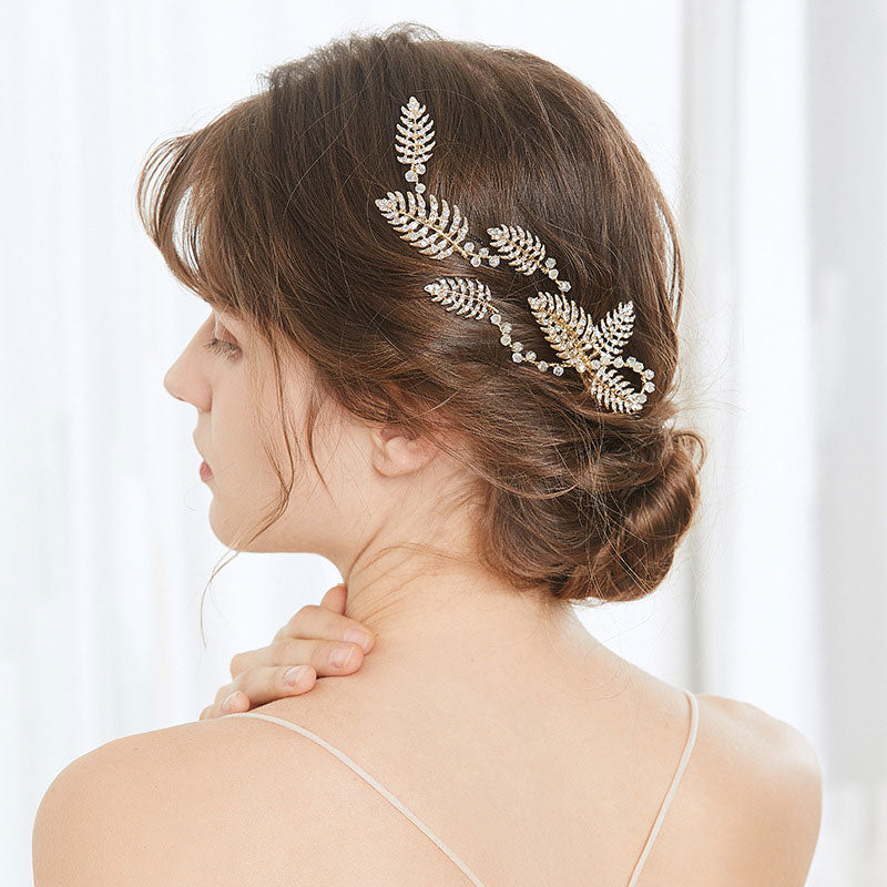 Sparkling Rhinestone Leaf Wedding Hair Vine Clip - Elegant Bridal Hair Accessory for Bride, Bridesmaids & Prom (Perfect for Weddings, Parties & Special Occasions)