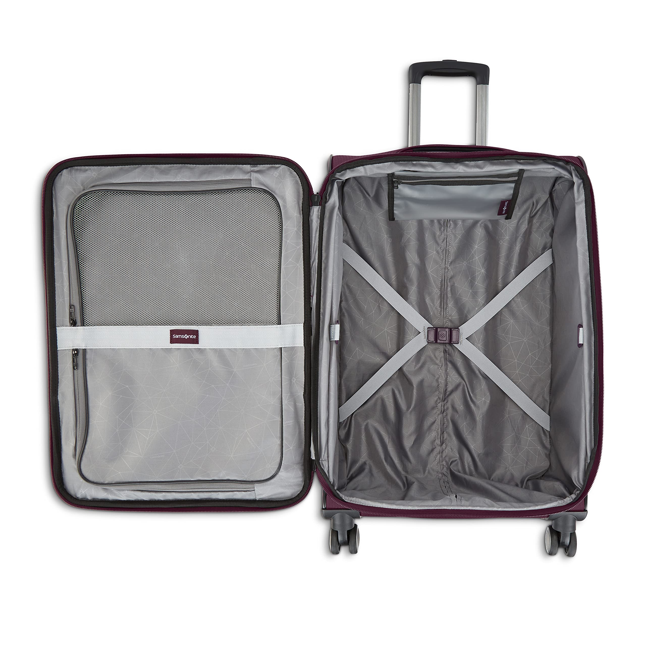 Samsonite Ascella 3.0 Expandable Softside Spinner Luggage with 360° Wheels - Light Plum Suitcase for Travel, Business Trips & Weekend Getaways