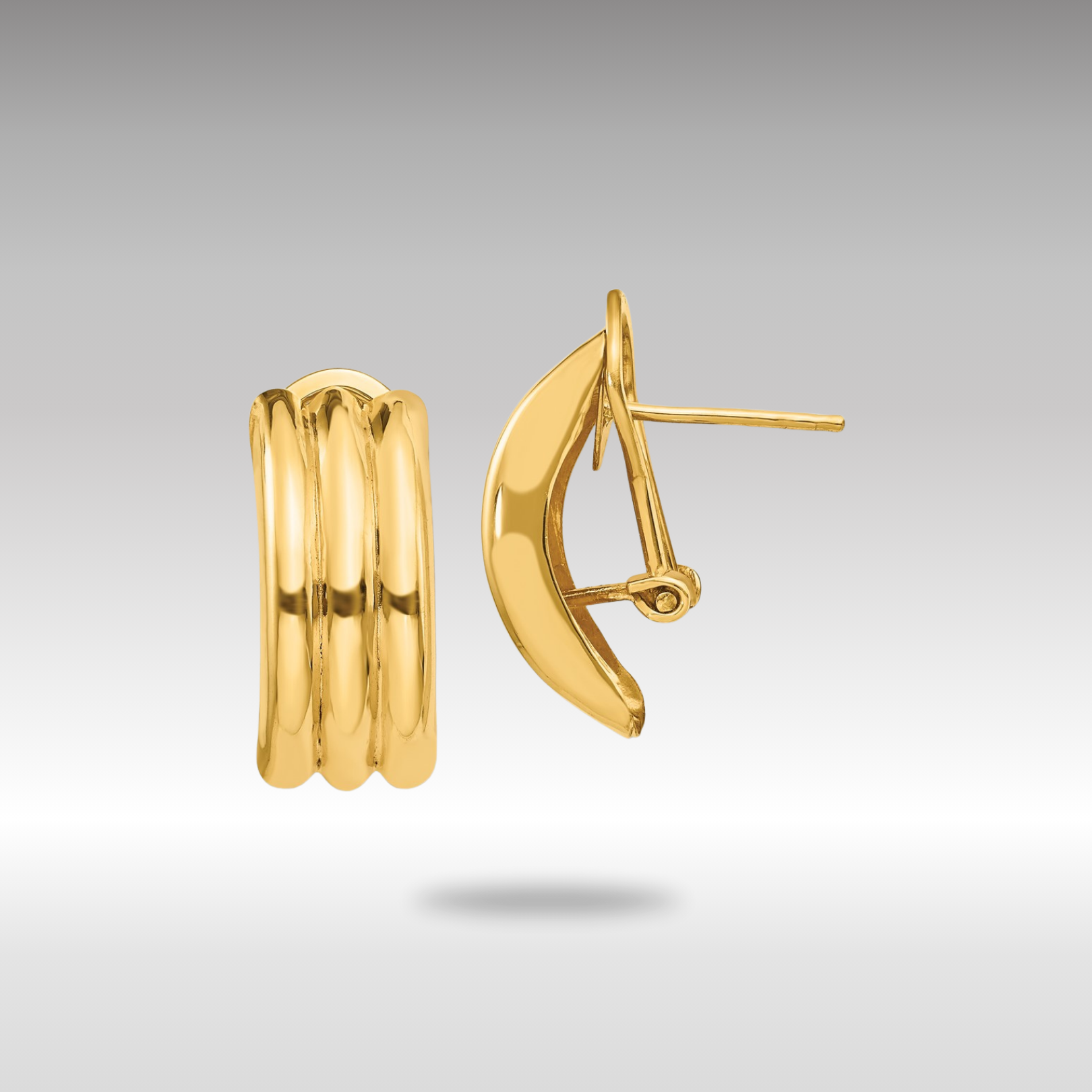 Gold Omega Post Earrings H954 - Hypoallergenic Luxury Stud Earrings for Women | Perfect for Everyday Wear, Parties & Special Occasions