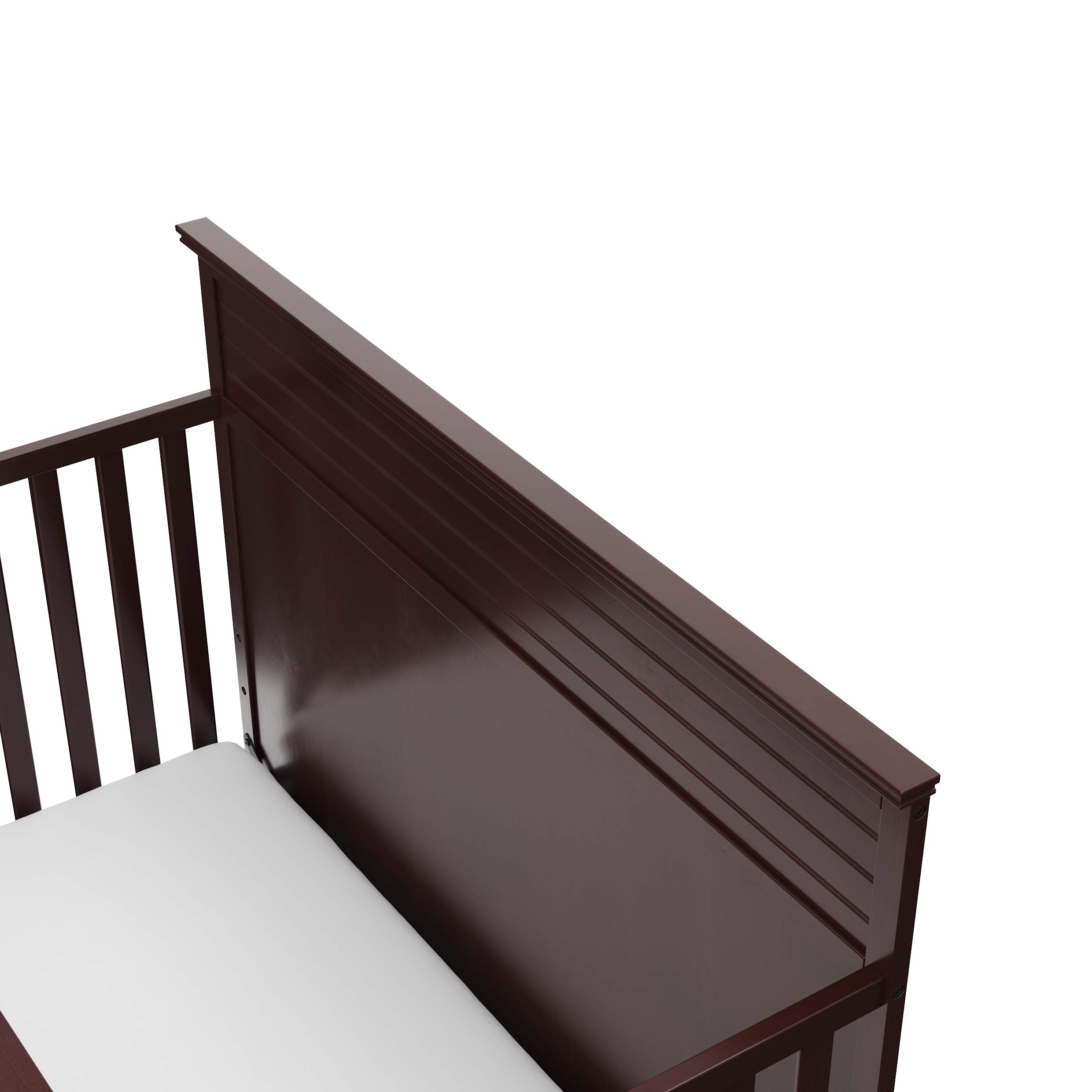 Storkcraft Homestead 5-in-1 Convertible Crib with Storage Drawer in Espresso - Baby Crib to Toddler Bed, Daybed & Full Bed Conversion - Nursery Furniture with Built-in Storage - Perfect for Small Spaces & Growing Families