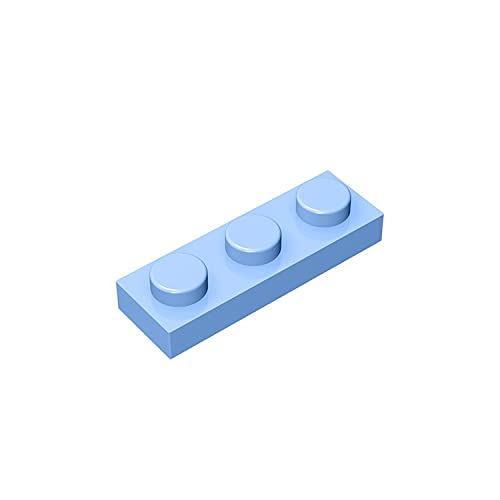 **Eske Kouri Gobricks GDS-503 1x3 Building Plate - Compatible with Lego 3623 & Major Brick Brands (212 Bright Light Blue, 40 PCS) - Perfect for DIY Projects, MOC Creations & Kids Educational Toys**
