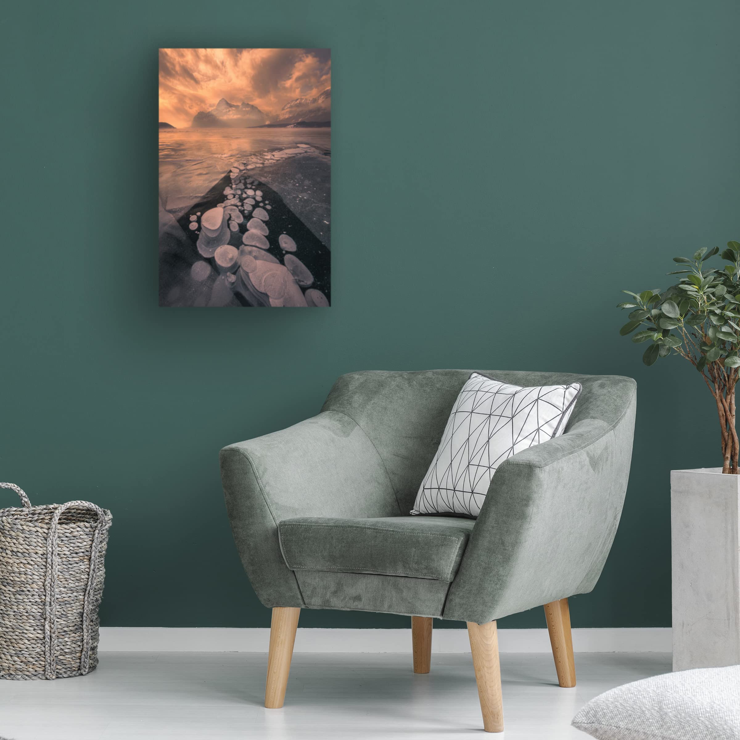 Trademark Fine Art 'Ice Meets Fire' Canvas Wall Art by James S Chia - Modern Home Decor for Living Room, Bedroom & Office