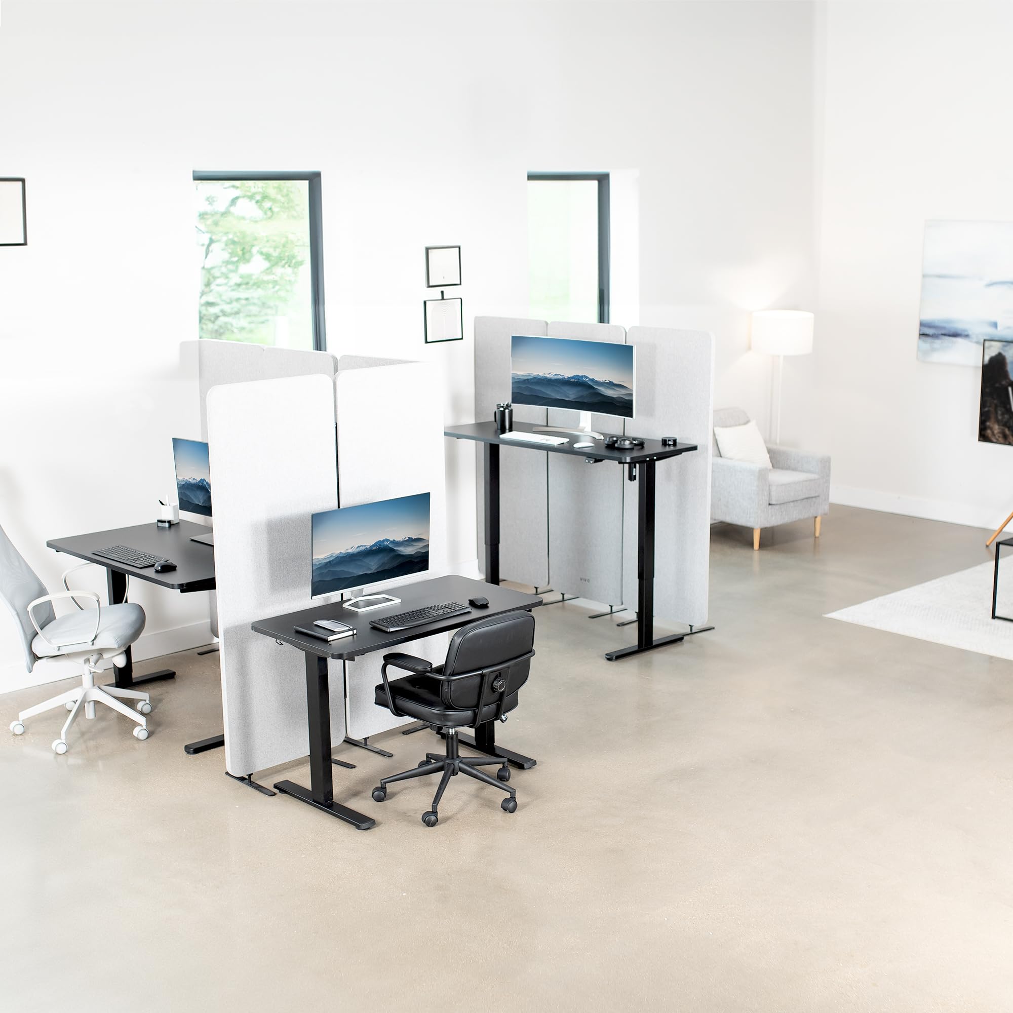 VIVO Electric Standing Desk Frame - Single Motor Adjustable Height Workstation, Ergonomic Base with Simple Controller, Black (DESK-V100EB) - Perfect for Home Office, Gaming & Workspace Setup