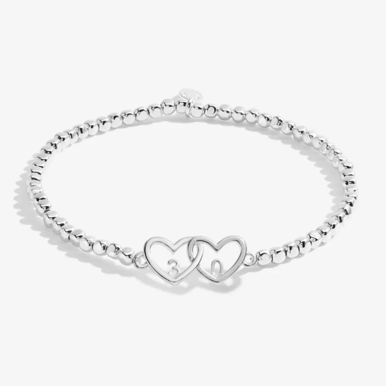 Joma Jewellery Bracelet - Forever Yours Happy 30th Birthday Gift for Women, Sterling Silver Anniversary Jewelry for Her - Perfect for Birthday, Anniversary & Special Occasions