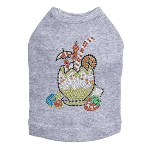 Tropical Coconut Print Rhinestone Tank Top for Women - Summer Beach Party, Cocktail Dress, Casual Wear - Multiple Colors Available