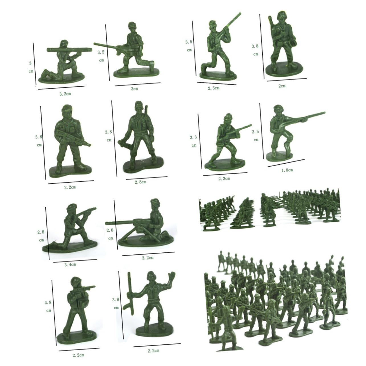 Abaodam 200pcs Mini Action Figures Toy Soldiers Playset - Kids Beach Sand Castle Toys for Boys & Girls - Perfect for Sand Table Play, Outdoor Beach Games & Birthday Party Favors