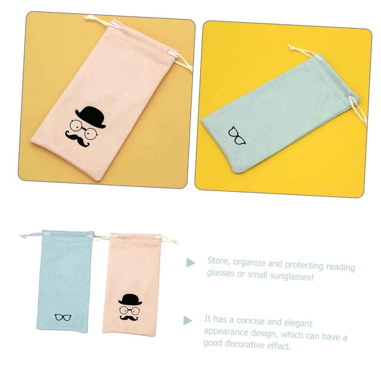 BCOATH 8-Pack Microfiber Travel Glasses Case - Reusable Sunglasses Storage Bag for Men & Women - Perfect for Travel, Outdoor Activities, and Daily Use
