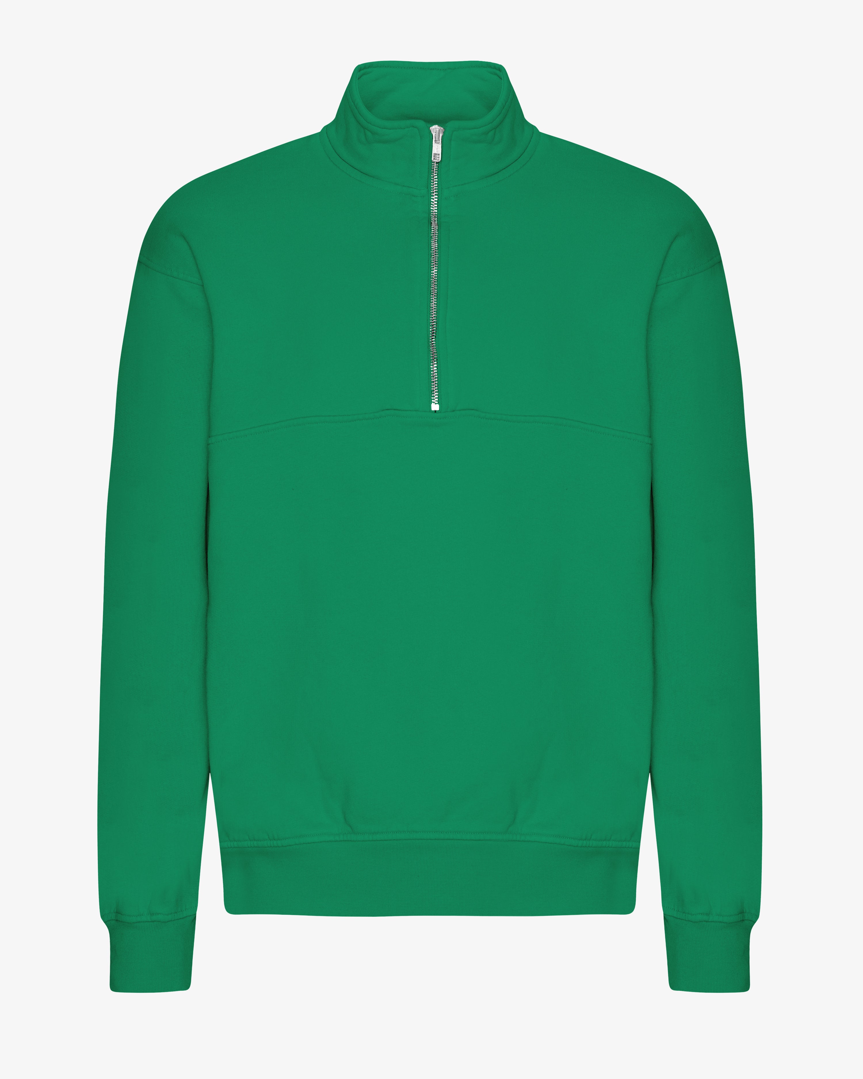 Organic Quarter Zip Sweatshirt for Men & Women | Soft Eco-Friendly Cotton | Kelly Green | Perfect for Casual Wear, Outdoor Activities & Layering