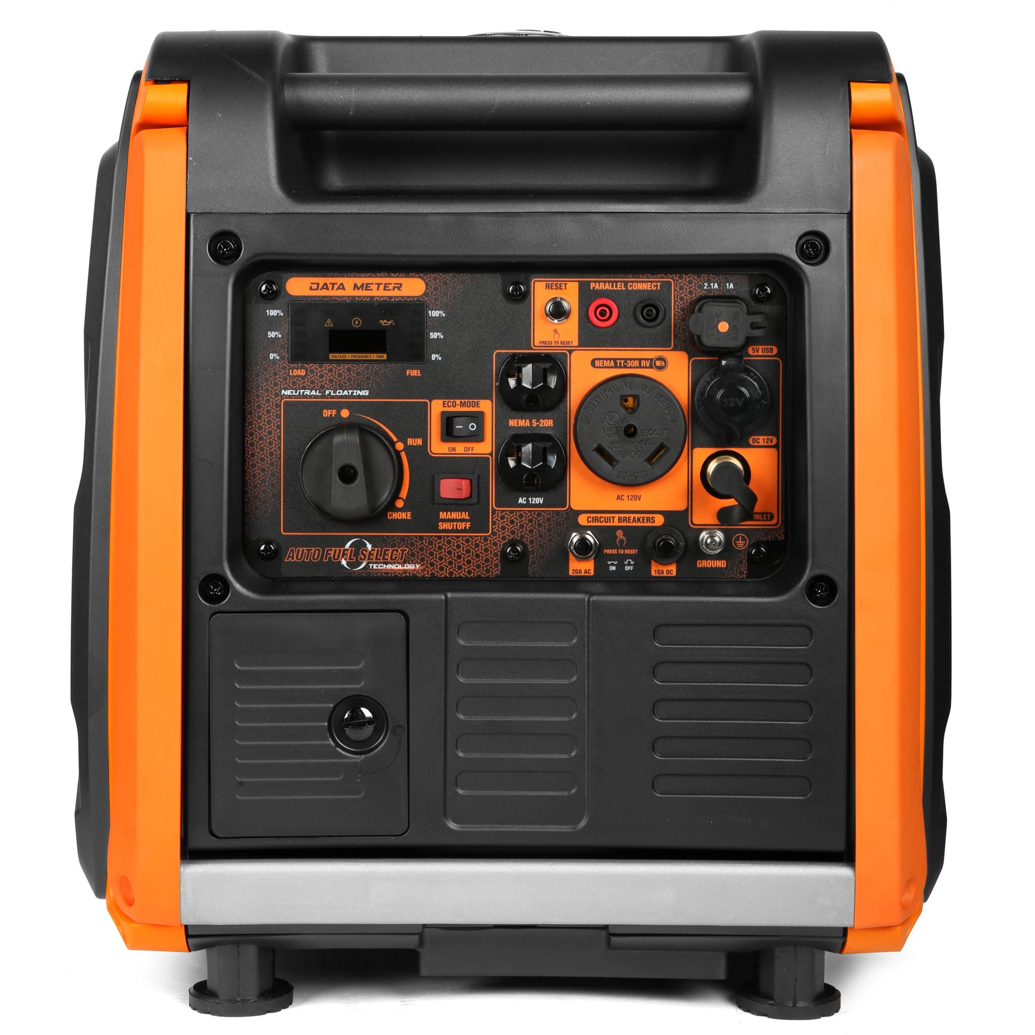 WEN DF450i 4500W Super Quiet Dual Fuel Portable Inverter Generator - RV Ready with Fuel Shut Off | Camping, Emergency Power & Outdoor Activities