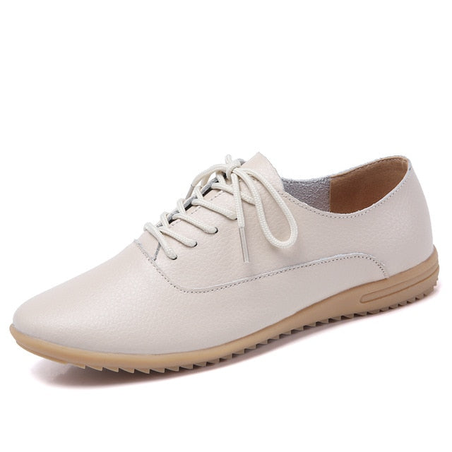 Women's Comfortable Oxford Ballerina Flats - Breathable Slip-On Loafers for Work, Travel & Casual Wear